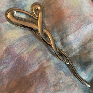 Large Silver Stylized Brooch